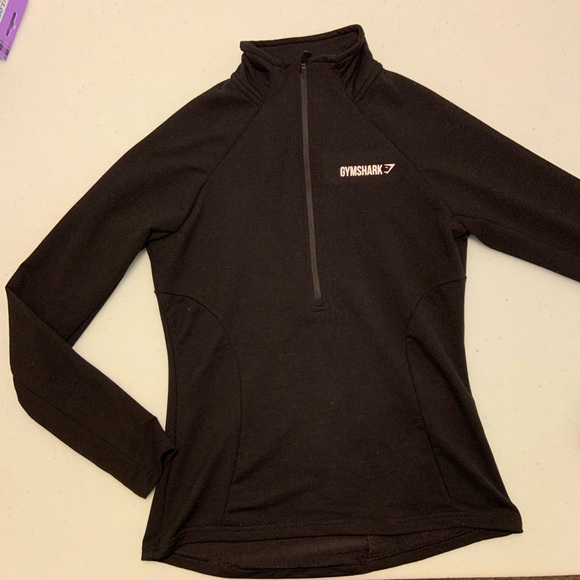 Gymshark Tops - Medium Women’s Gymshark Half ZIP Black Sweater